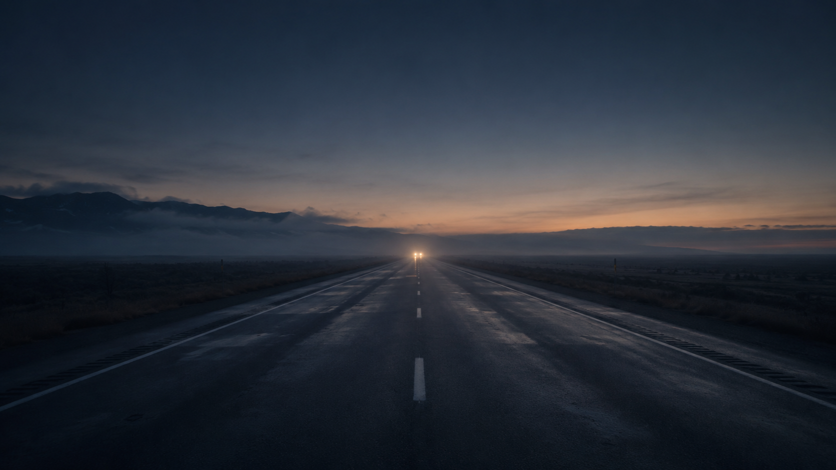 Road at dawn · open highway