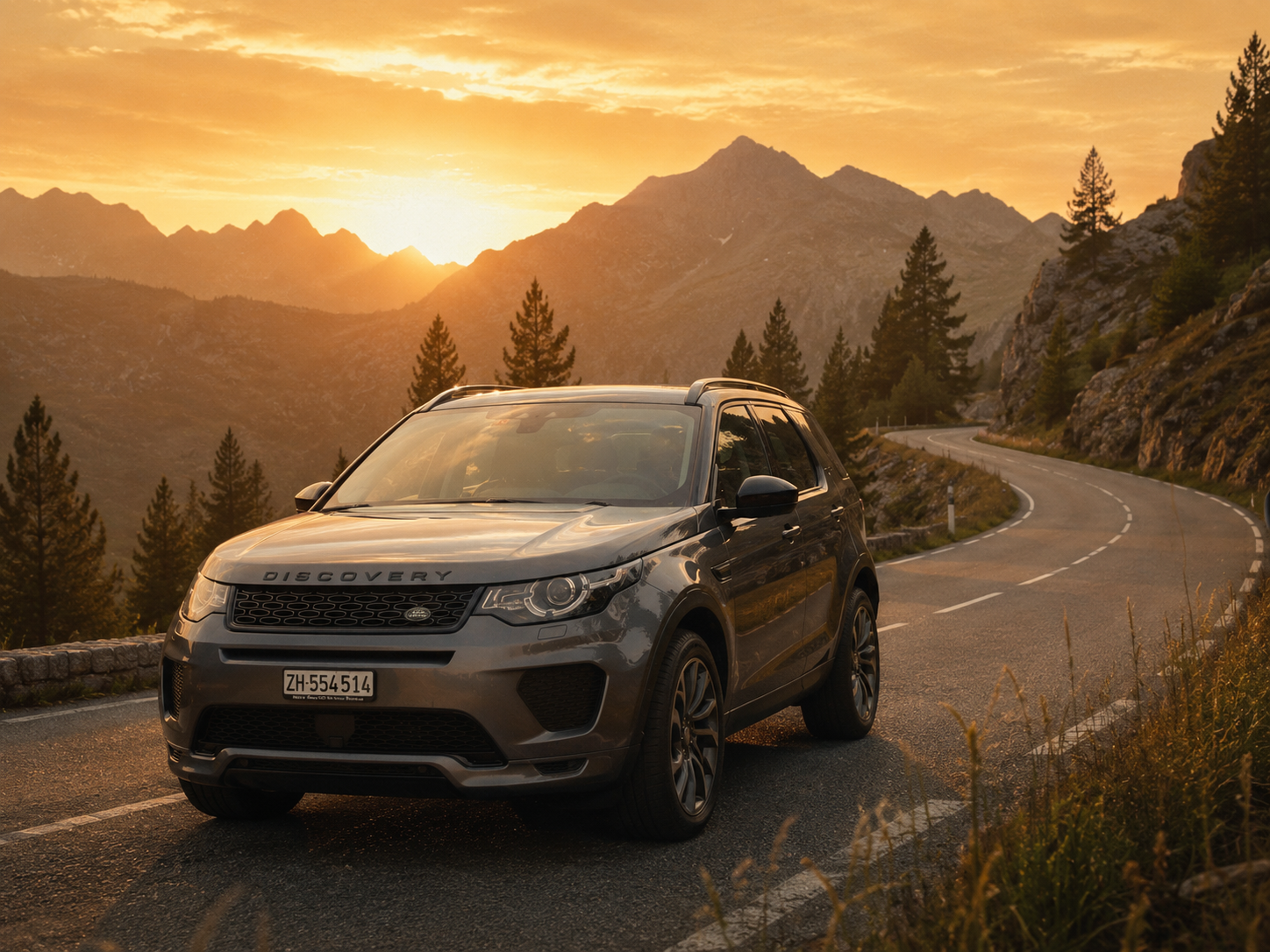 Discovery · mountain pass · golden hour