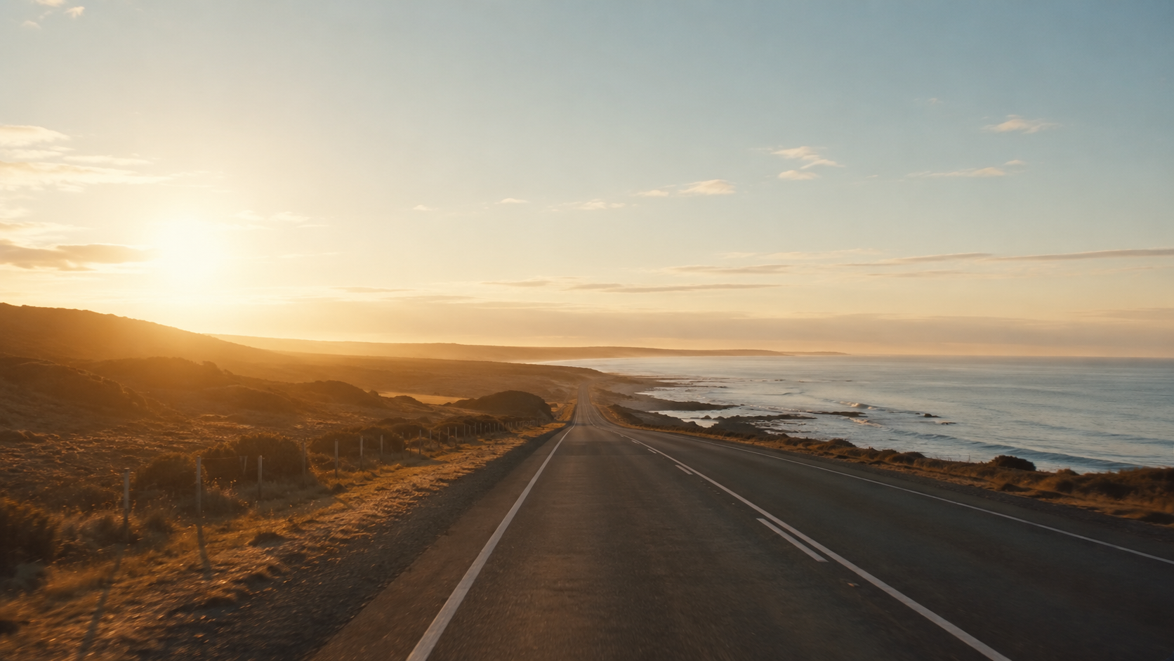 Coastal road continuing south