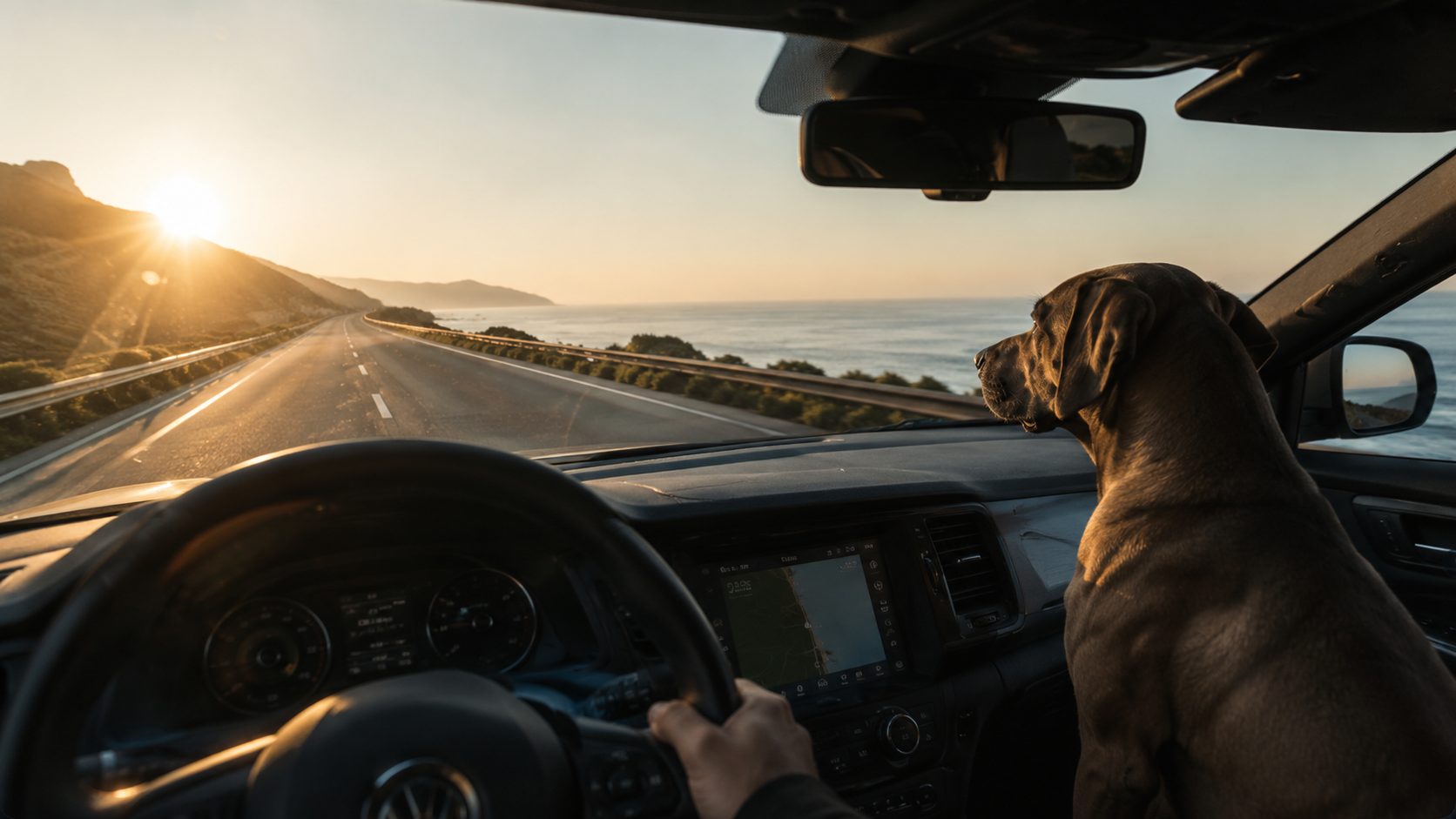 Hands on the steering wheel